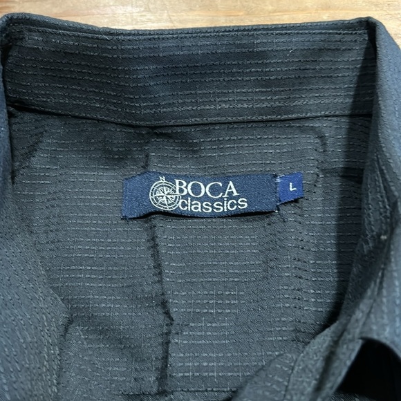 Mens Boca Classics Charcoal Button Down Large - Picture 3 of 5
